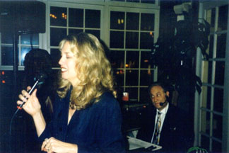 Patti Dunham sings as Gary Haberman provides the music